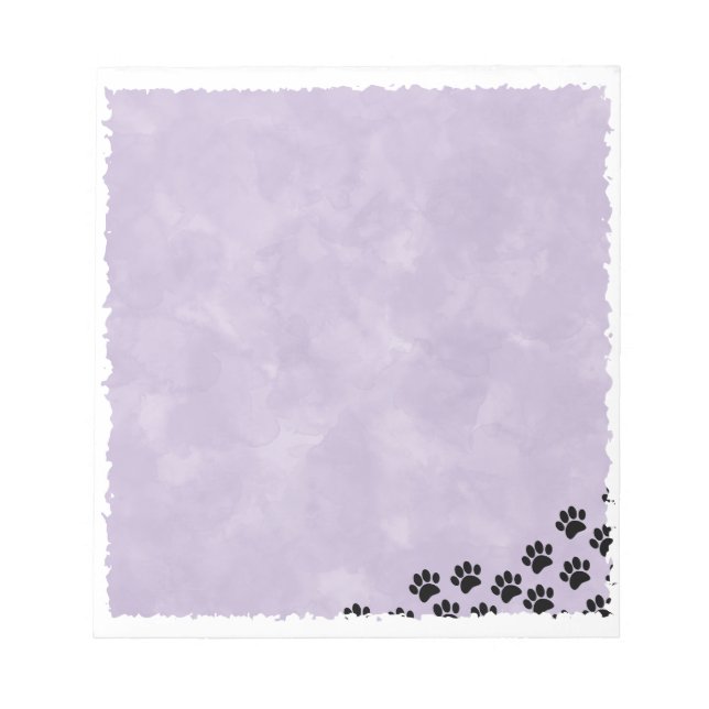 Bloc-note Aquarelle violette des Empreintes de pattes de chi (Devant)