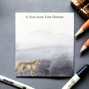 Bloc-note Aquarelle Wolf Blue Nuages Personnalisés