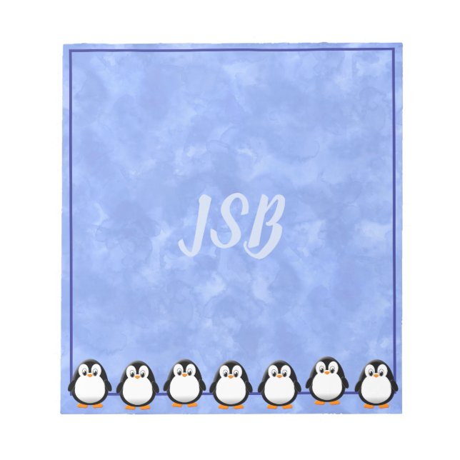 Bloc-note Aquarelles personnalisées Dessin de pingouin (Devant)