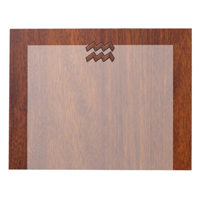 Bloc-note Aquarius Zodiac Sign Mahogany Style (Devant)