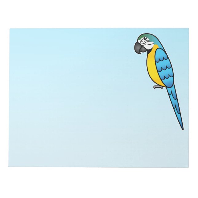 Bloc-note Ara Perroquet Dessin Animé Bleu Et Jaune (Devant)