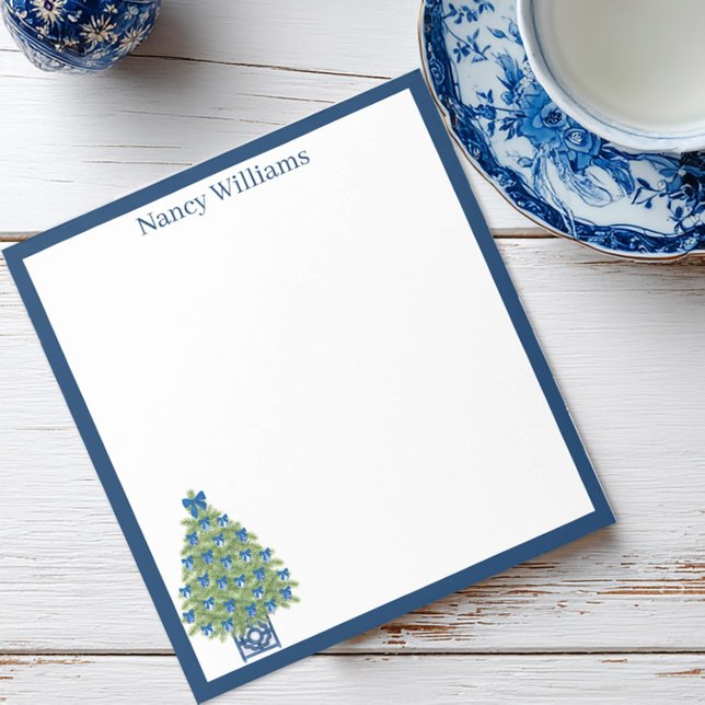 Bloc-note Arbre de Noël en Chinoiserie  (Chinoiserie Christmas Tree Notepad)