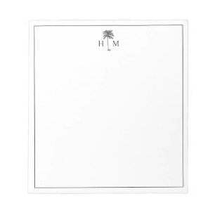 Bloc-note Arbre de palmier nain monogramme noir et blanc