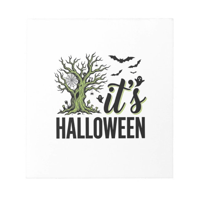 Bloc-note Arbre d'Halloween C'est Halloween Vintage Épouvant (Devant)