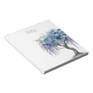 Bloc-note Arbre fleuri violet romantique