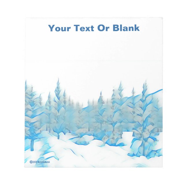Bloc-note Arbres bleus neigeux (Devant)