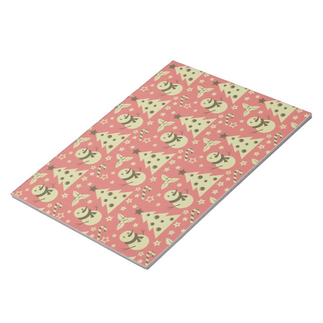 Bloc-note Arbres de Noël rétro sucre de canne étoile aux bai (Incliné)