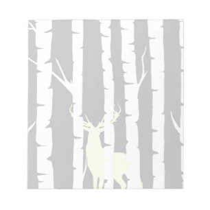 Bloc-note Arbres et cerfs communs de bouleau