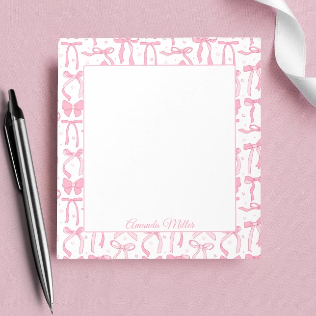 Bloc-note Arc-en-ciel Rose Mignon Nœud Papillon Nom Personna (Créateur téléchargé)