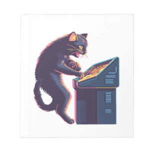 Bloc-note Arcade Meowster � Chat Joueur Nostalgique