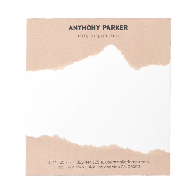 Bloc-note Arêtes déchirées en papier (Devant)