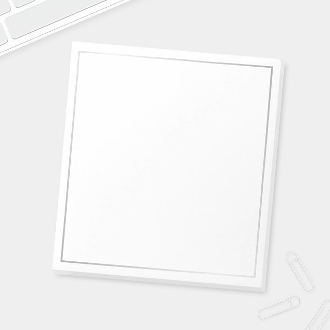 Bloc-note Argent blanc élégant (Créateur téléchargé)