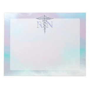 Bloc-note Argent comme RN Caduceus Médicale Mère Pearl