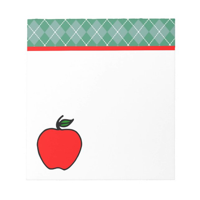 Bloc-note Argyle Apple Teacher's School Notepad Cadeau (Devant)