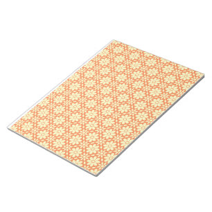 Bloc-note arrière - plan orange et blanc avec motif