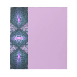 Bloc-note Art abstrait de motif fractal 3D bleu violet rose