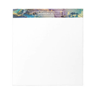 Bloc-note Art Abstrait Liquide De L'Encre D'Alcool D'Or Mult