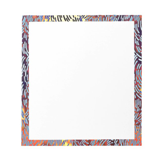 Bloc-note Art Abstrait moderne rouge jaune noir (Devant)