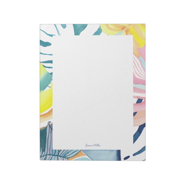 Bloc-note Art Abstrait tropical Papeterie personnalisée (Tourné)