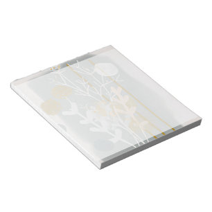 Bloc-note Art botanique minimaliste abstrait gris et or