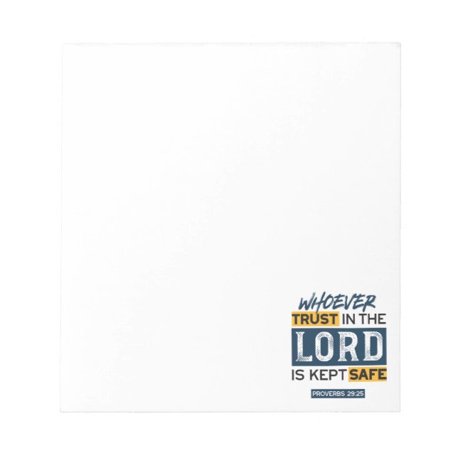 Bloc-note Art de citation biblique - Proverbes 29:25 Confian (Devant)