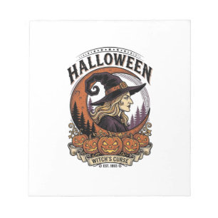 Bloc-note Art de gravure de lune de citrouille d'Halloween d