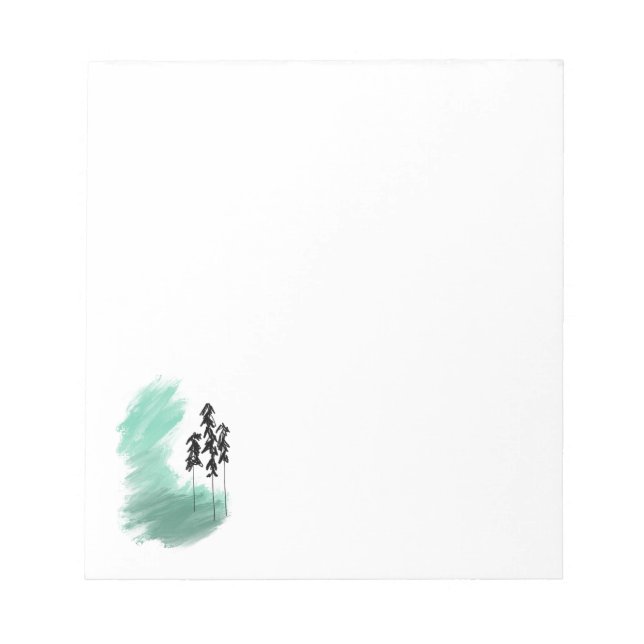 Bloc-note art de l'arbre vert scandinave simple moderne ment (Devant)