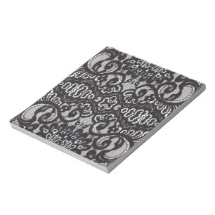 Bloc-note Art Déco Bohème Chic floral gothique noir dentelle