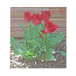 Bloc-note Art des Tulipes rouges