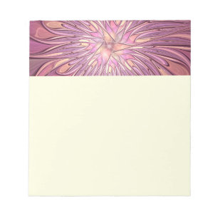 Bloc-note Art floral fractal moderne abstrait couleurs de ba