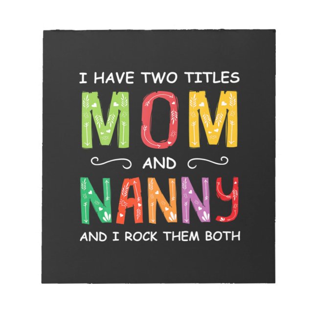 Bloc-note Art Mère | Maman Et Nanny Je Les Roche Anniversair (Devant)