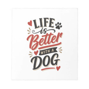 Bloc-note Art mural pour amateur de chiens - La vie est meil