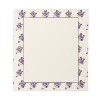 Bloc-note Art Nouveau Violet Floral Pattern
