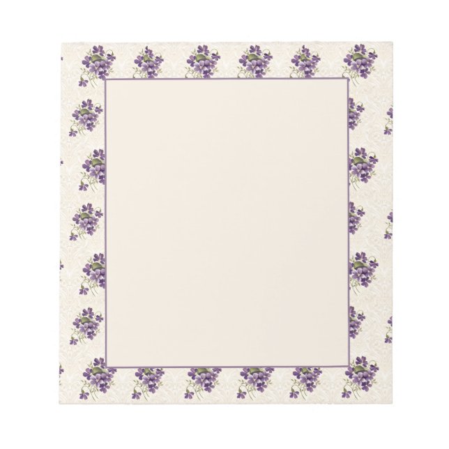 Bloc-note Art Nouveau Violet Floral Pattern (Devant)