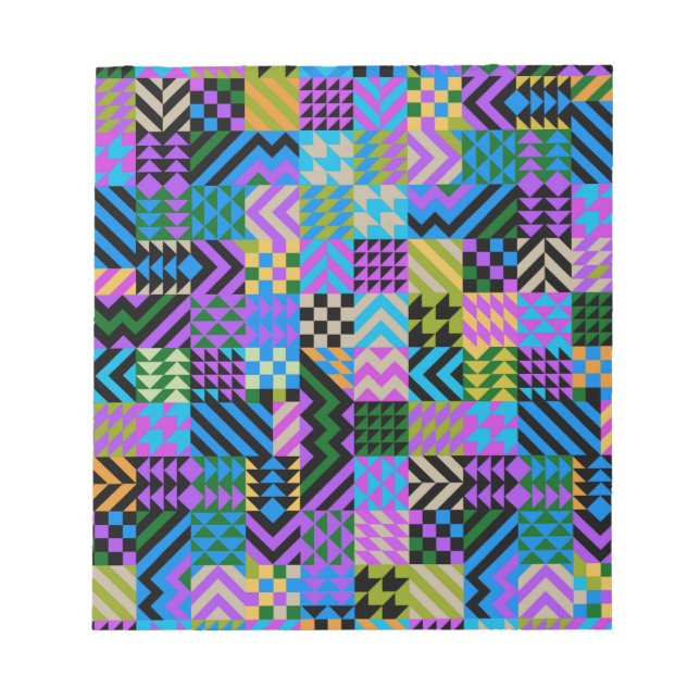 Bloc-note Art populaire tribal - Bleu (Devant)
