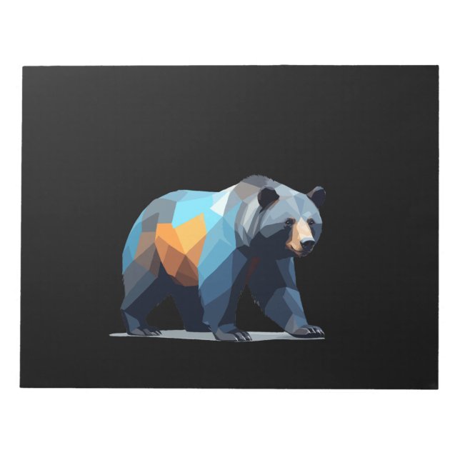 Bloc-note Art vectoriel grizzli ours avec des couleurs vives (Devant)