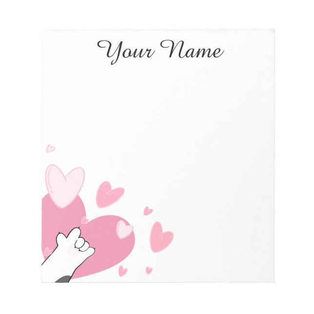 Bloc-note ASL personnalisé I Love You Kitten Hearts Bloc-not (Devant)