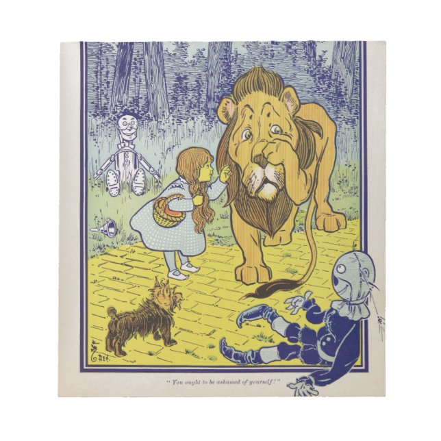 Bloc-note Assistant Lion Cowardly de Oz Page de livre (Devant)