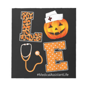 Bloc-note Assistante médicale amour léopard Halloween citrou