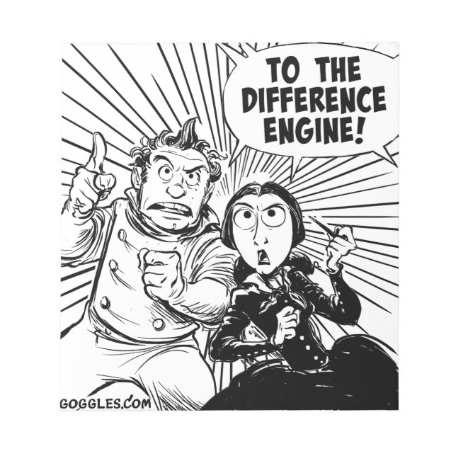 Bloc-note Au panneau Moteur Différence (Devant)