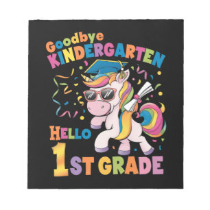 Bloc-note Au revoir maternelle bonjour CE1 licorne