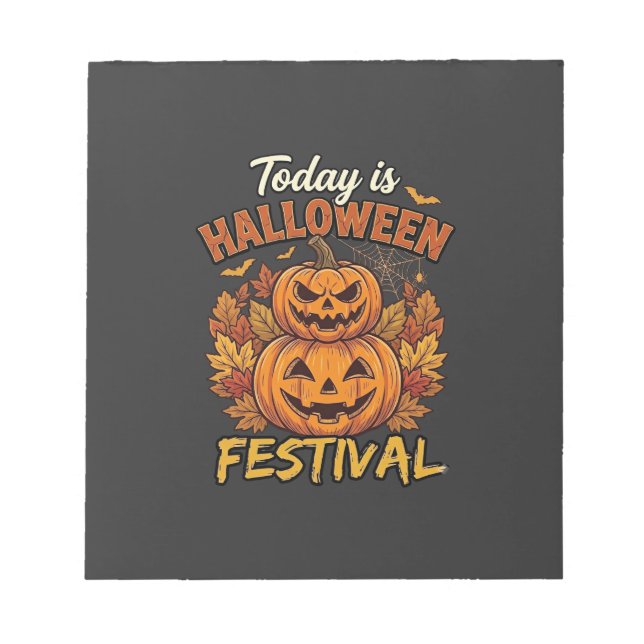 Bloc-note Aujourd'hui est la fête d'Halloween Citrouilles Em (Devant)