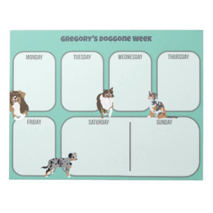 Bloc-note Aussies Australian Shepherd Dogs Weekly Planner