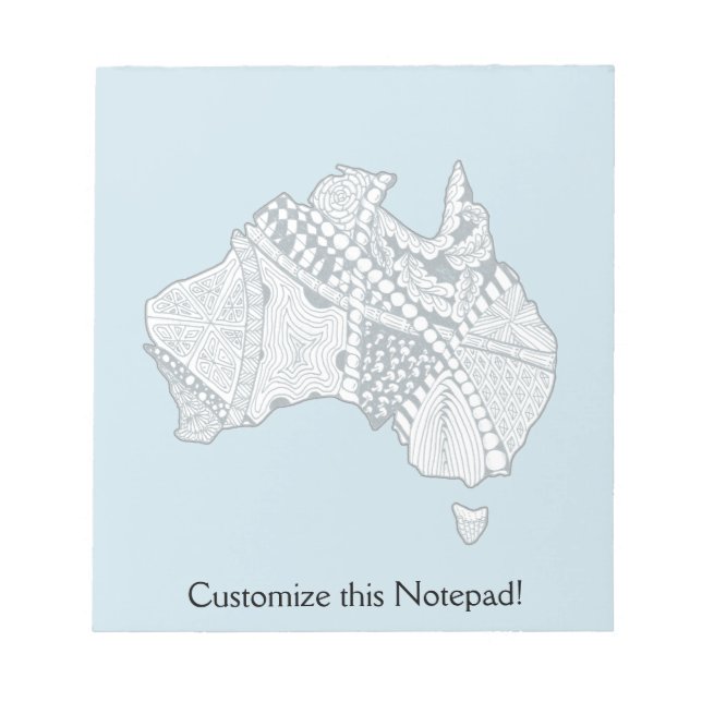 Bloc-note Australie Carte Doodle Art (Devant)