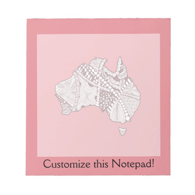 Bloc-note Australie Carte Doodle Art (Devant)