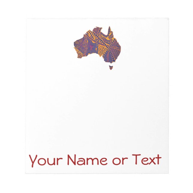 Bloc-note Australie Carte Doodle Orange Purple (Devant)