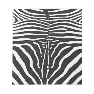 Bloc-note Authentic Zebra Skin Print - noir blanc strié