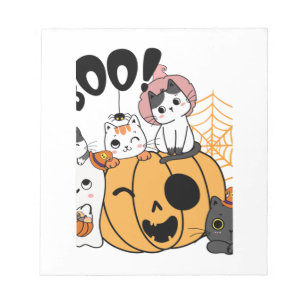Bloc-note Autocollant de chats s'amusant à Halloween