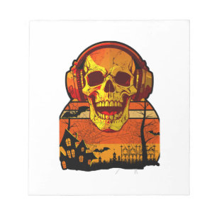 Bloc-note Autocollant de crâne Retro Hallowen