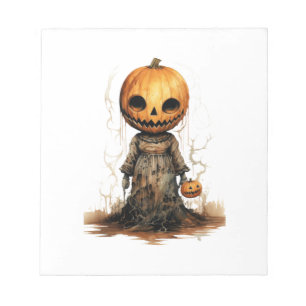 Bloc-note Autocollant Halloween Poupée Citrouille